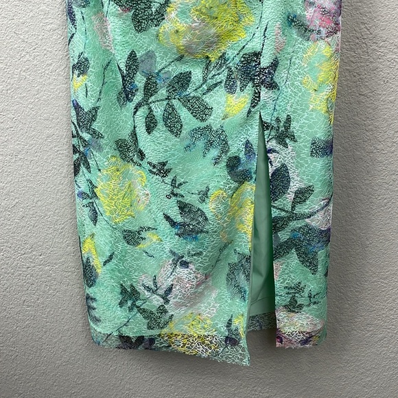 New ML Monique Lhuillier Allie Floral Off Shoulder Lace Midi Cocktail Dress 6 - Picture 5 of 14